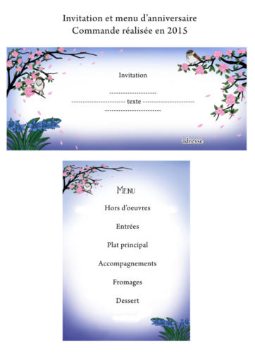 Invitation et menu